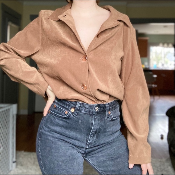 Vintage Tops - Vintage suede style top